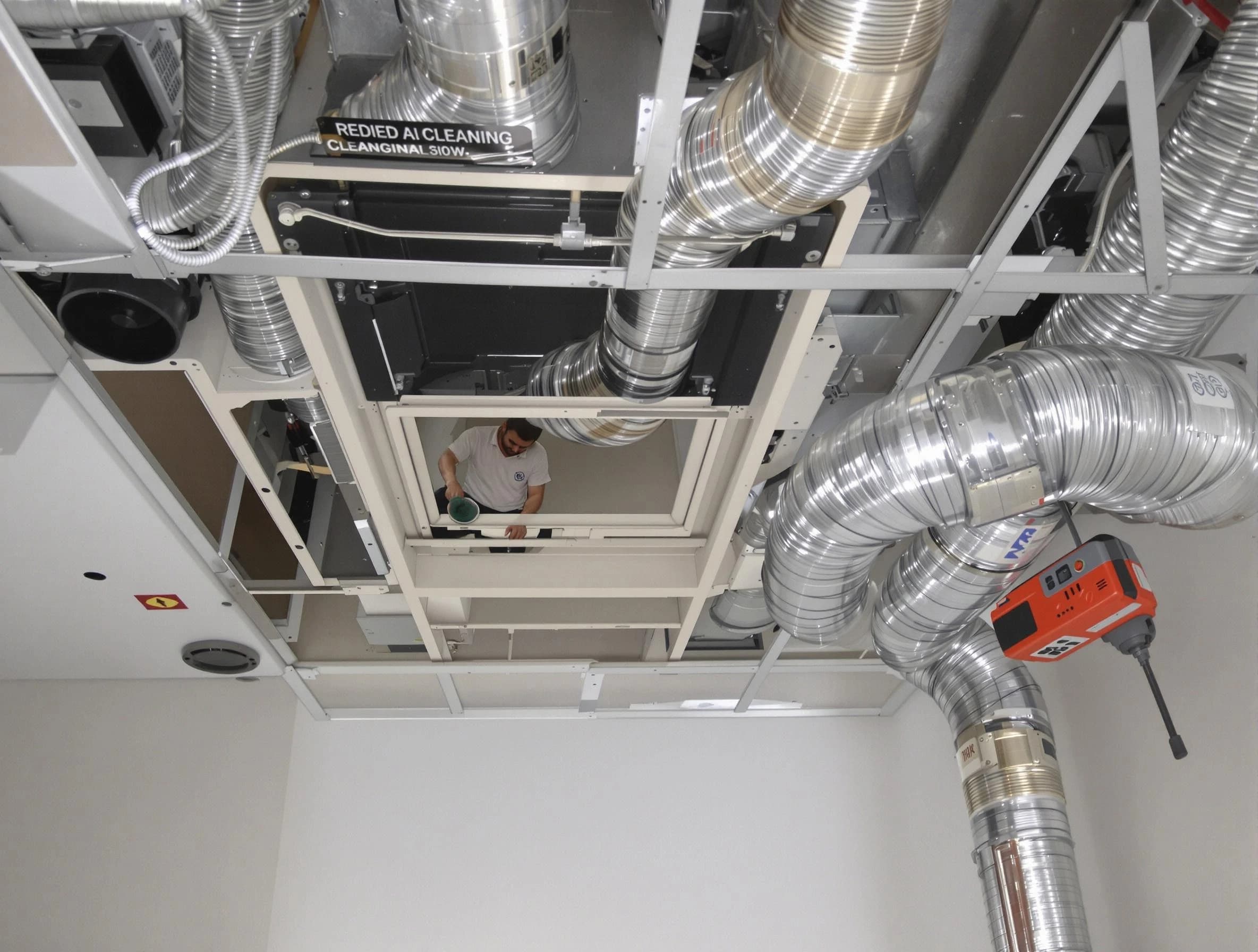 Laurel Air Duct Cleaning technician performing detailed central duct system cleaning in Laurel
