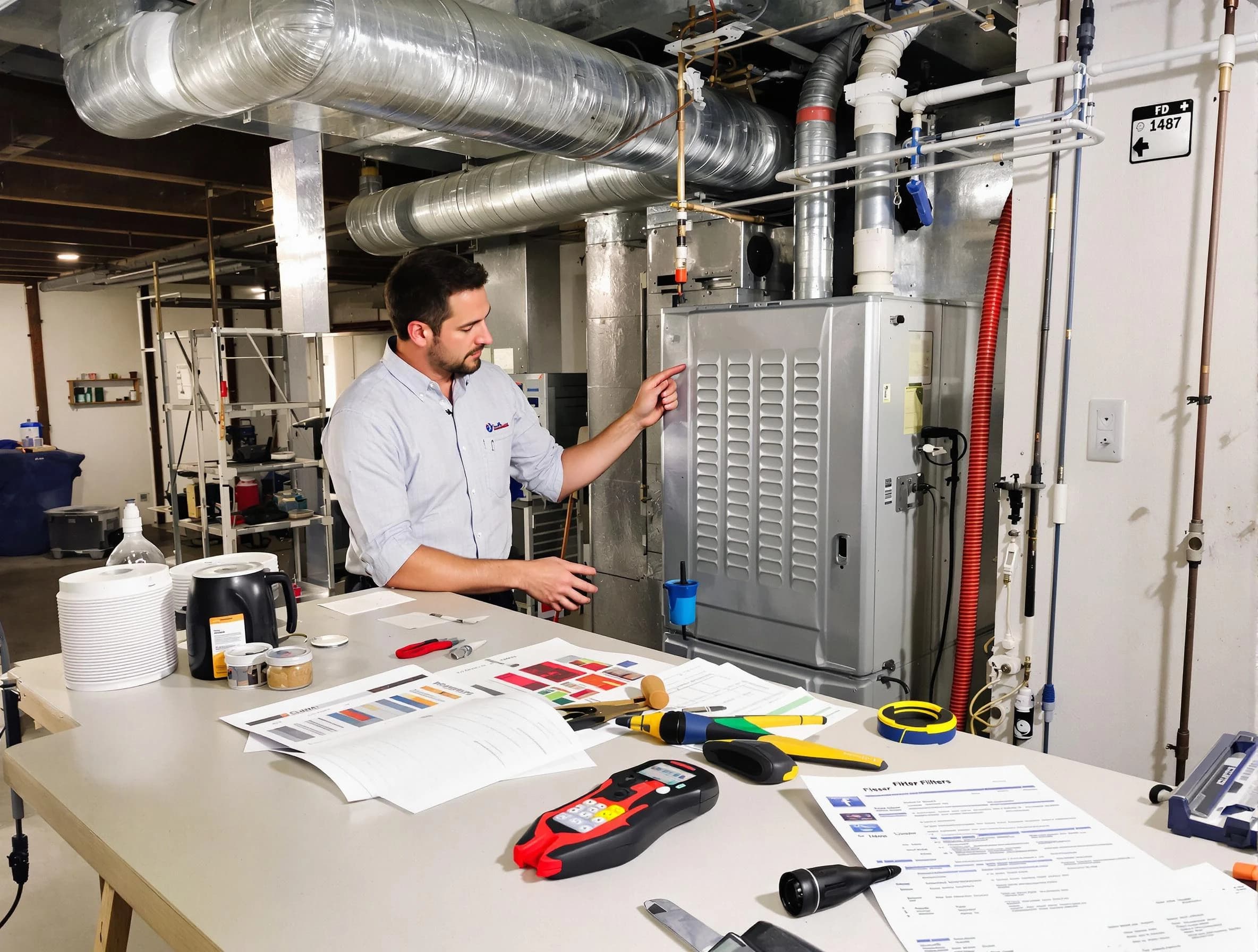 Laurel Air Duct Cleaning inspector conducting detailed filter system evaluation using professional diagnostic tools in Laurel