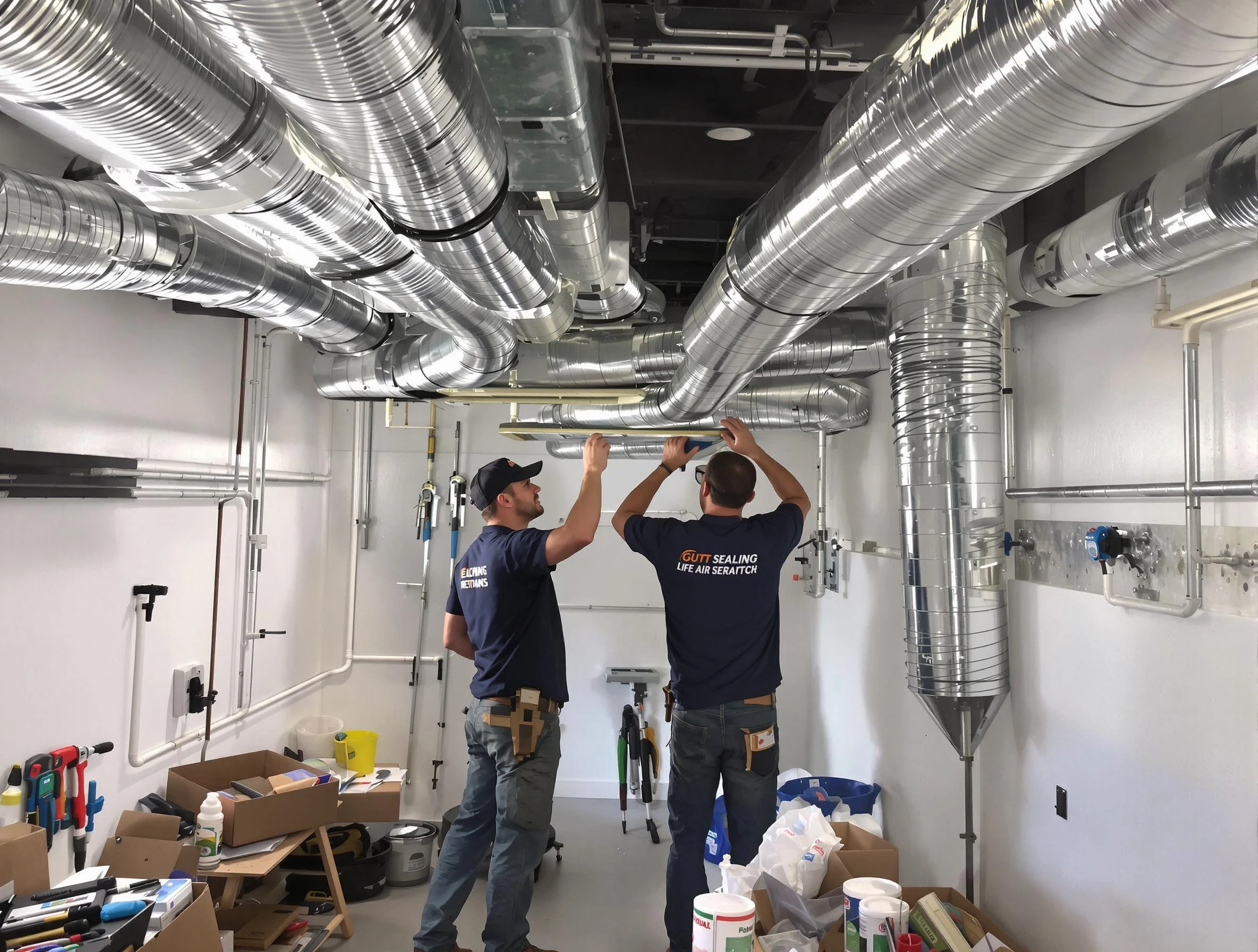 Laurel Air Duct Cleaning technician applying professional duct sealing solutions in Laurel
