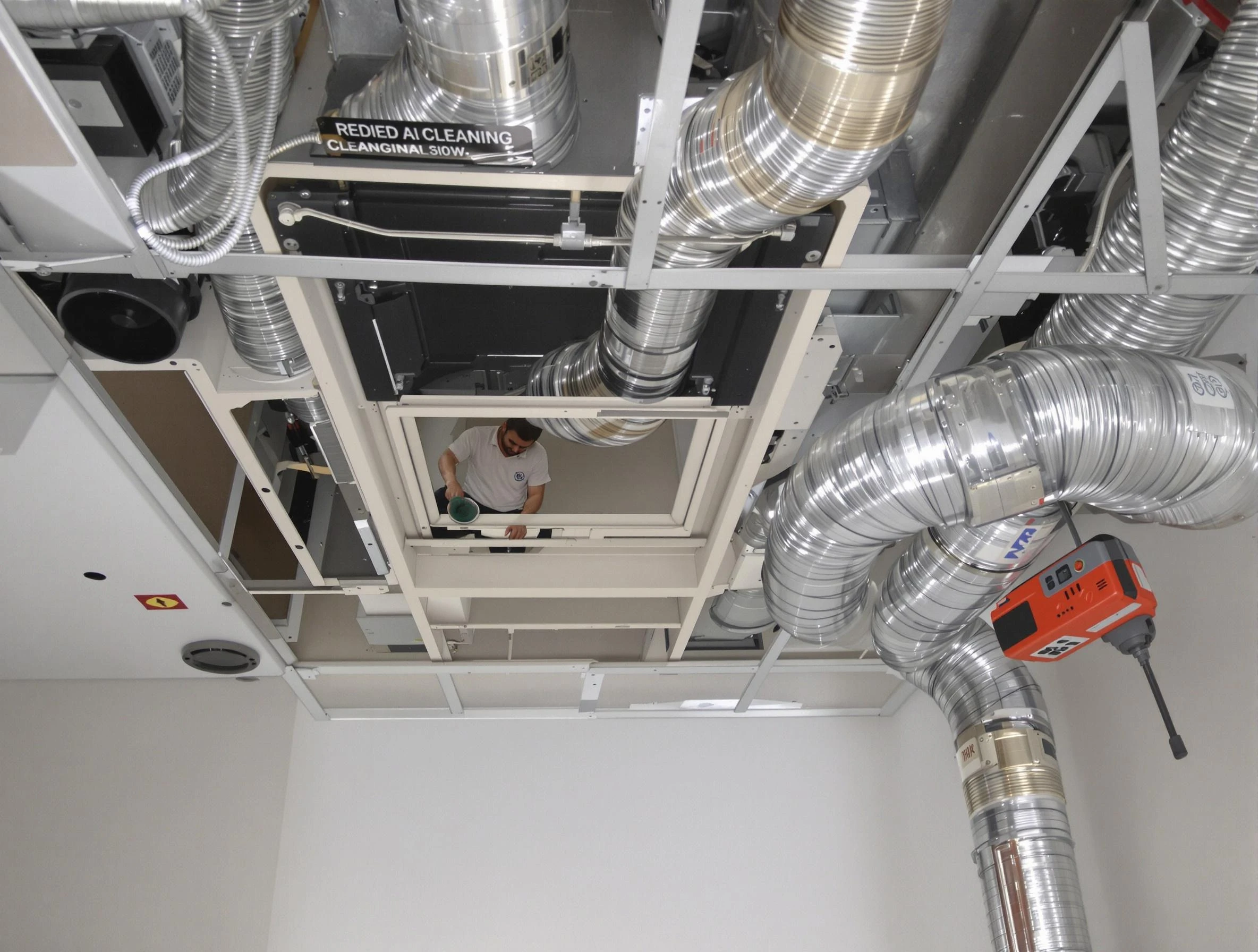 Laurel Air Duct Cleaning technician performing detailed central duct system cleaning in Laurel
